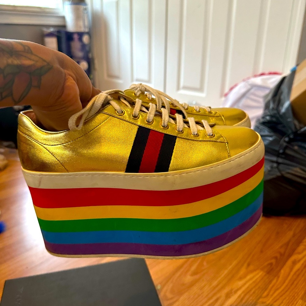 Gucci Peggy Rainbow platform